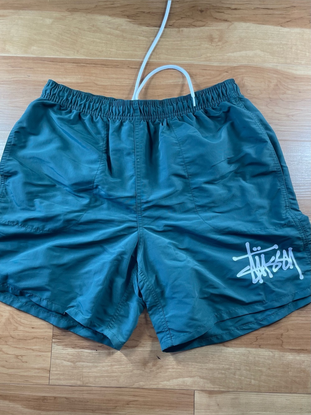 Stussy Green Swim Shorts with Logo